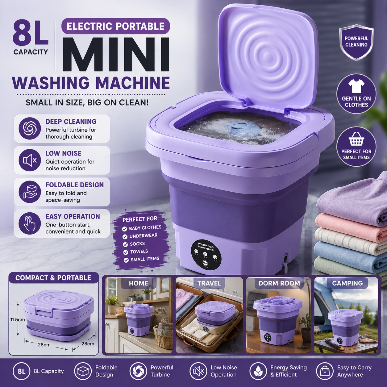 Electric Portable Mini Washing Machine