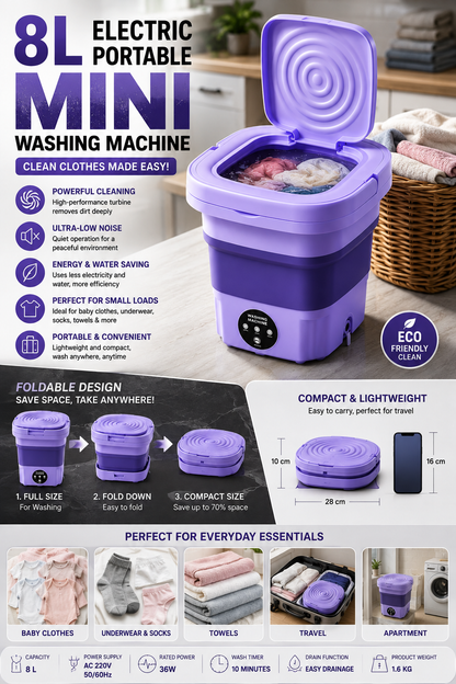 Electric Portable Mini Washing Machine