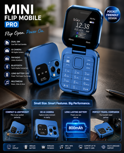 Mini Flip Mobile Pro – Blue