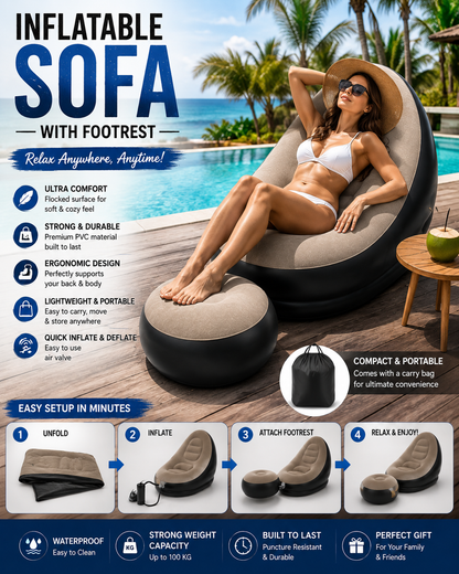 Inflatable Sofa with Footrest