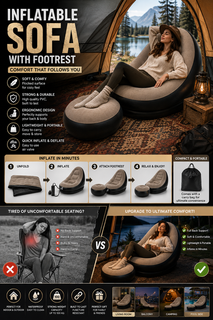 Inflatable Sofa with Footrest