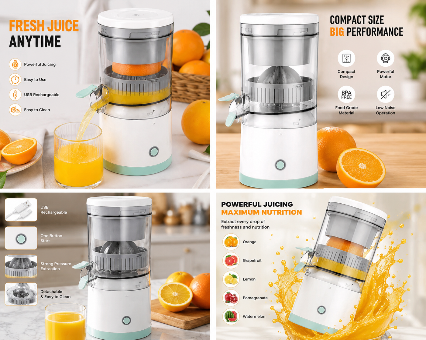 Compact and Powerful Fruit Juicer